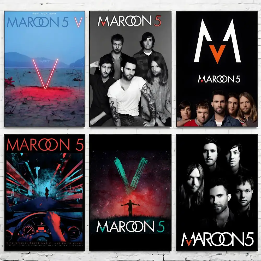 band maroon 5 Poster Waterproof HD Modern Peel And Stick Wall Decor Living Room Dorm Garage