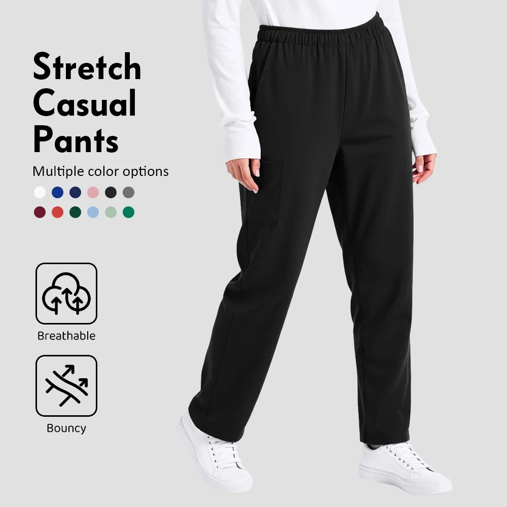 Pantalon de gommage de couleur unie, pantalon chirurgical de laboratoire, uniforme de médecin et d'infirmière unisexe, pantalon de travail, accessoires d'infirmière, pantalon de médecin