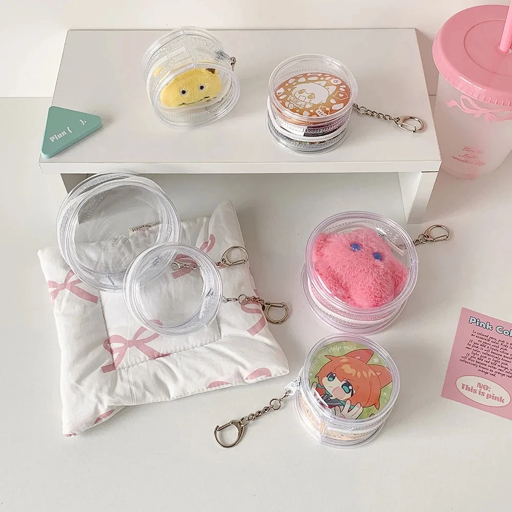 Transparent Round Badge Display Bag PVC Pin Holder Doll Showcase Carrier Cute Walking Baby Backpack view 6