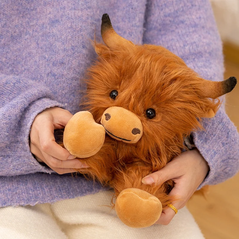 Highland Bull Knuffel Zacht Knuffeldier Pop Geschenken Gevoelige Positie Kawaii Vee Knuffelkussen Bankkussen Voor Thuis Decors