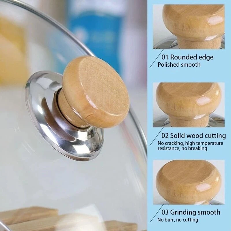 1/2pcs Pot Lid Handle Stainless Steel Anti Slip Heat Resistant Pot Lid Handle Compact Exquisite Home Kitchen Accessory