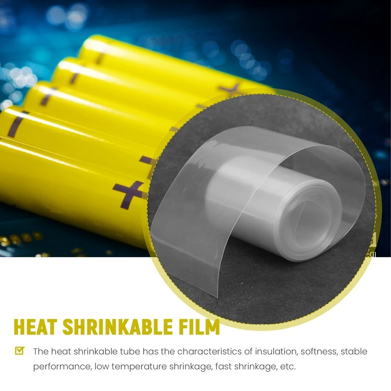 【AT37】Трубка из ПВХ, 70 мм, для термоусадочной пленки 4 х 18650, 5 м, прозрачная