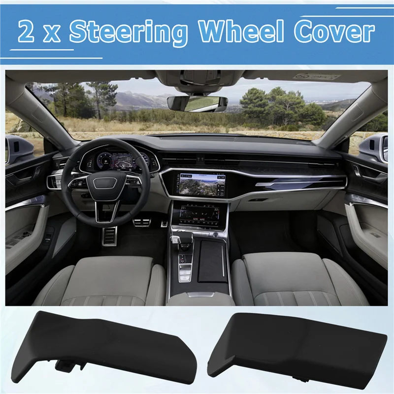 AEF3-Car Dashboard Trim Blanking Cap Steering Wheel Cover For A7 2012-2018 4G8858341 4G8858342