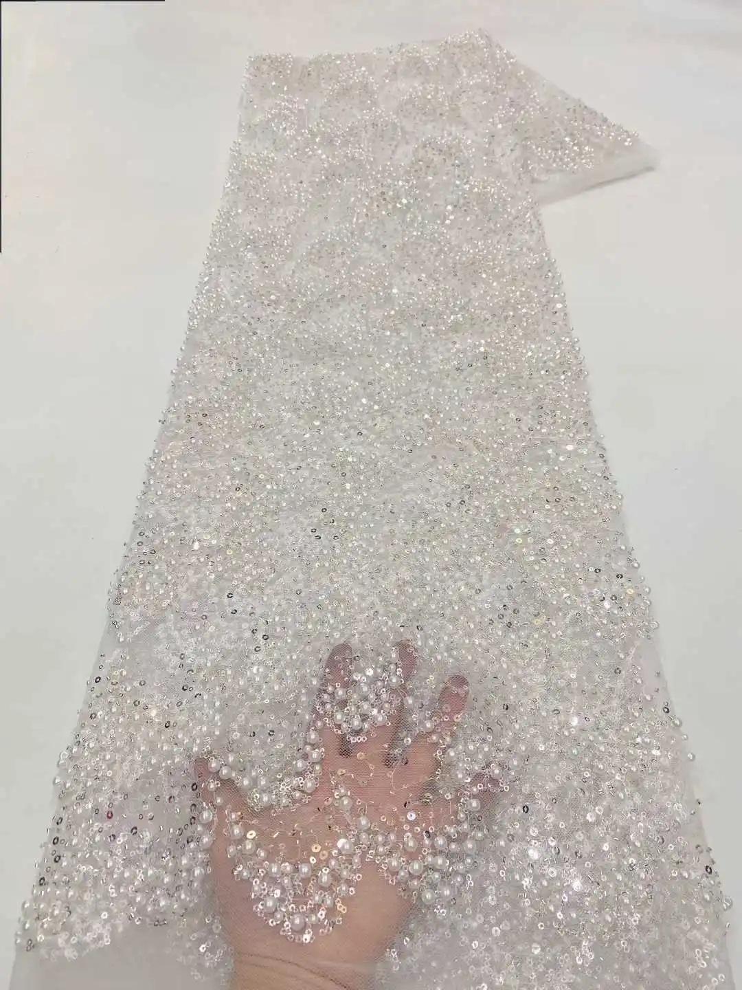 

Нигерийская африканская кружевная ткань 2025, высокое качество, бусины ручной работы, свадебная кружевная ткань, роскошная вышивка блестками для свадьбы ZX