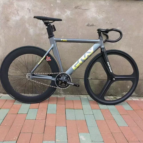 그레이 고정 기어 자전거 싱글 스피드 트랙 자전거, 알루미늄 합금 프레임, 레이싱 픽시 700C 휠셋 림, 48 cm, 52cm 사이클링 DIY 