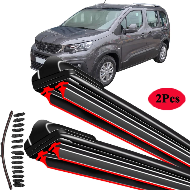 For Peugeot Rifter MPV 2018 2019 2020 2021 2022 2023 Car Accessories Window Brush Double Rubber Windshield Wiper Blades