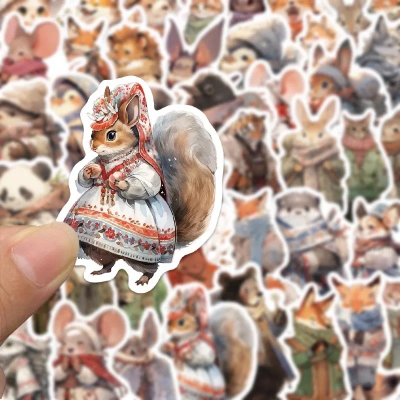 10/50pcs Funny Winter Forest Animal Stickers For Toy DIY Laptop Phone Guitar Luggage Waterproof Graffiti Vinyl Sticker