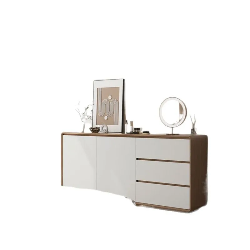 

Nordic log style dining side cabinet modern simple tea cabinet