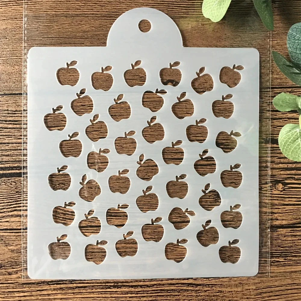 15cm DIY flor de Navidad Animal plástico pastel plantilla molde almohadilla de encaje pintura de pared en aerosol decoración de magdalenas molde para álbum de recortes de manzana