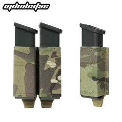 Ophidian Molle Mag Pouch, Rápido 9mm, Saco Mag Simples ou Dupla, Caça, CS Games, Suporte Air Soft com Clipe de Suporte de Nylon