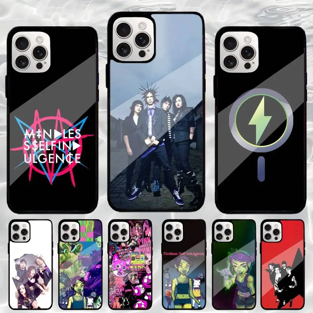 

M-Mindless S-Self Indulgence Phone Case For iPhone17,16,15,14,13,12,11 Plus,Pro Max Magnetic For Magsafe Wireless Charging