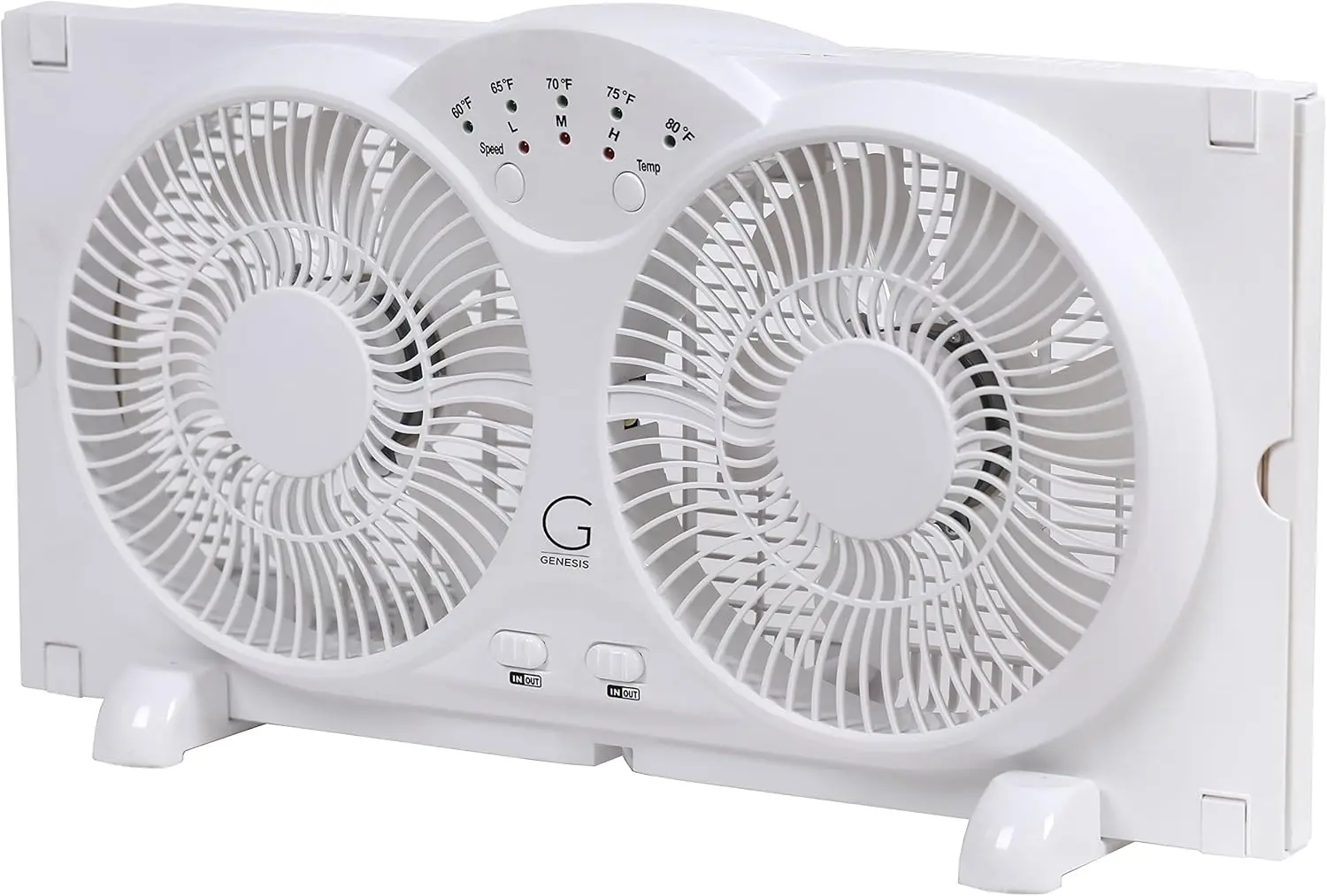 Ventilateur à flux d'air réversible à haute vitesse, double ventilateur, voyants LED, thermostat réglable, technologie Max Cool, certificat ETL