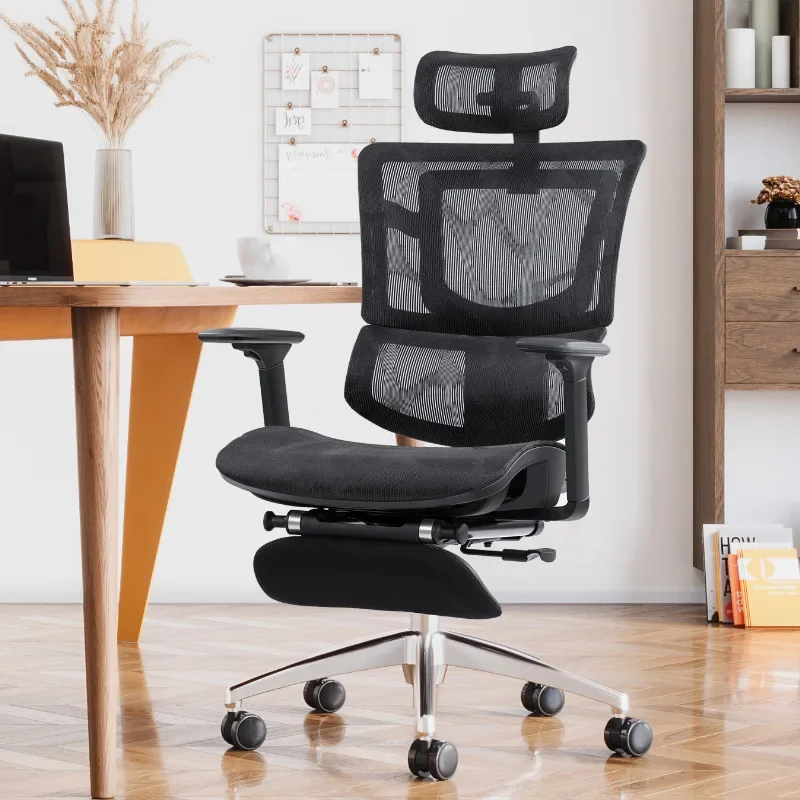 Best Ergonomic Office Chair with Adjustable Backrest, Footrest and Headrest for Increased Comfort and Productivity