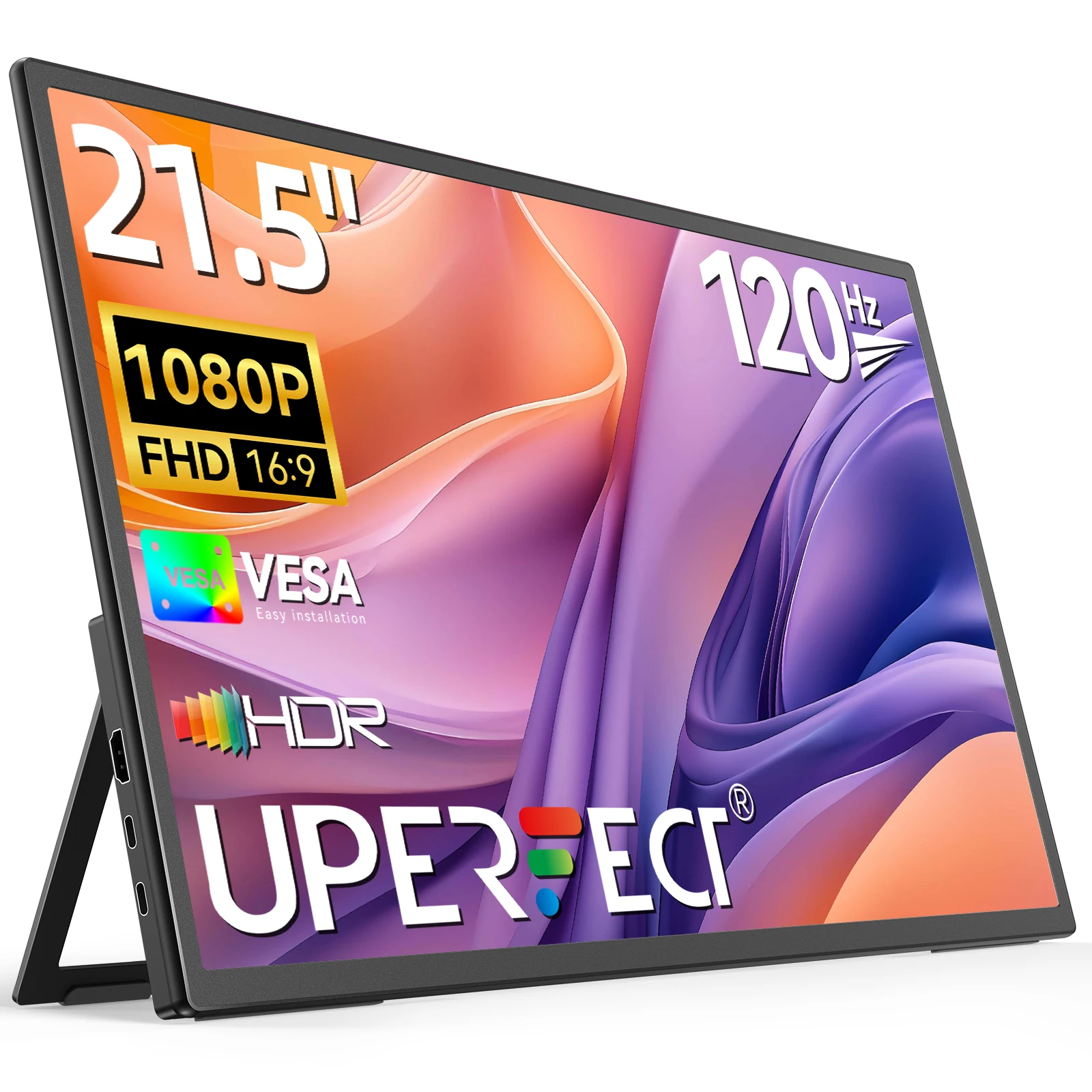 شاشة UPERFECT محمولة مقاس 21.5 بوصة 120 هرتز شاشة ألعاب كبيرة مع شاشة خارجية HDMI من النوع C لأجهزة الكمبيوتر المحمول Steamdeck MacBook Phone
