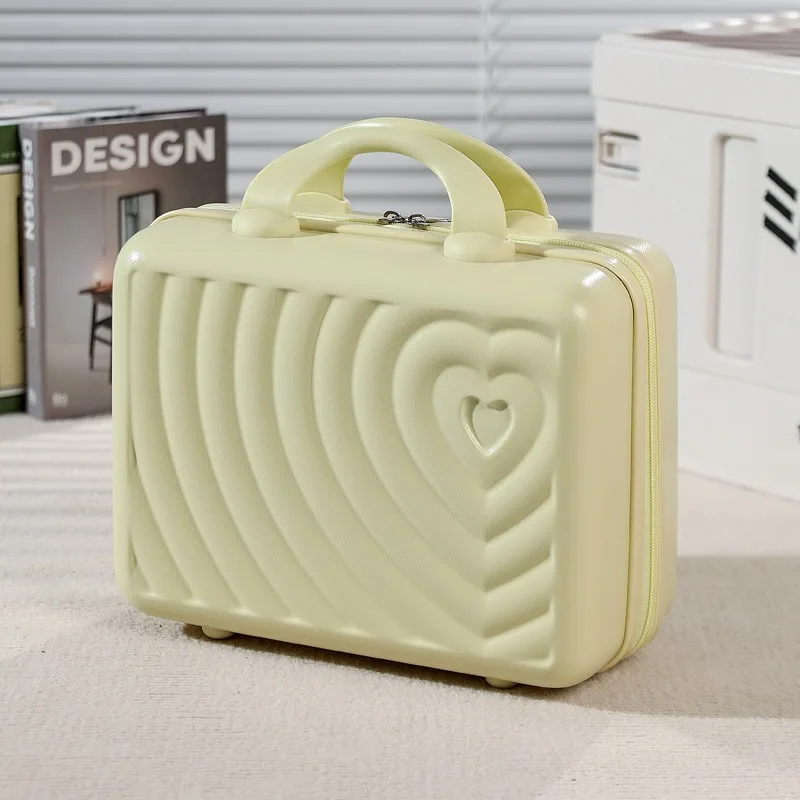 

14 Inch Waterproof Portable Cosmetic Bag Peach Heart Creative Gift Box Mini Fashion Cosmetic Case for Travel Luggage