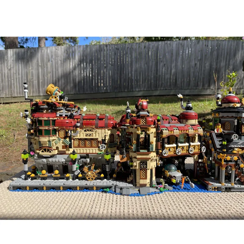 

MOC-121751 Креативный стимпанк, вид на город, модель строительного блока • 3455, детали MOC, креативные игрушки на день рождения для мальчиков и детей