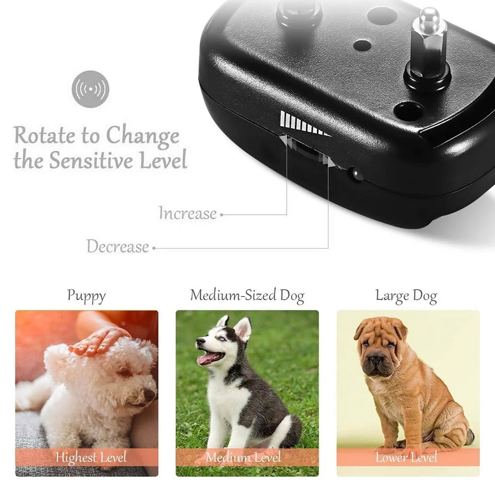 Smart Automatic Anti Barking Dog Collar Electric Shock Anti-Bark E-Collar Dogs Stop Barking Training Control Trainer