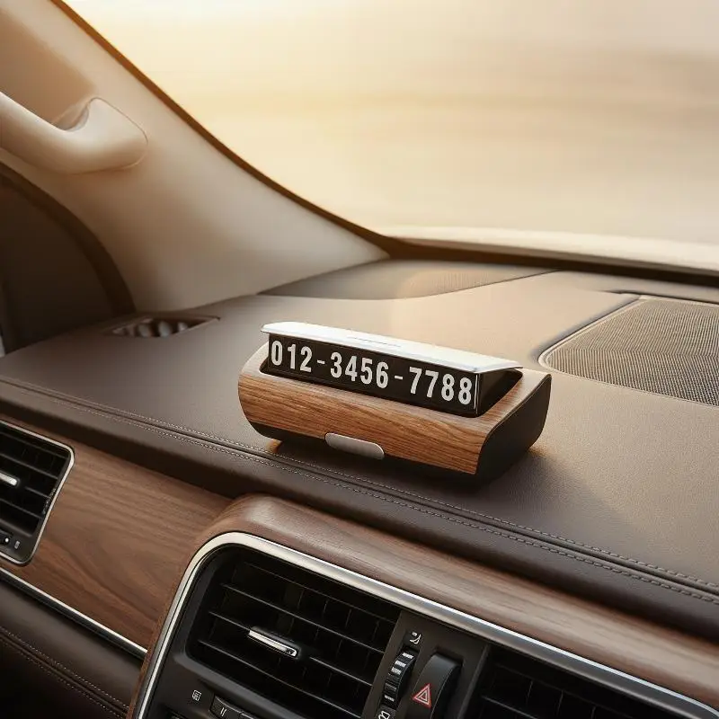 Car Temporary Parking Number Plate Luminous Phone Hidden Moving Car Number Creative Simple Number Plate Dashboard Ornament