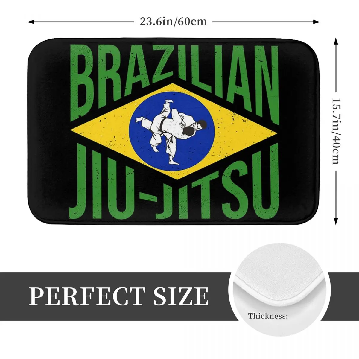 Brazilian Jiu-Jitsu BJJ - Gift For Martial Arts Lovers Anti-slip Doormat Floor Mat Carpet Rug for Kitchen Home Footpad Mats