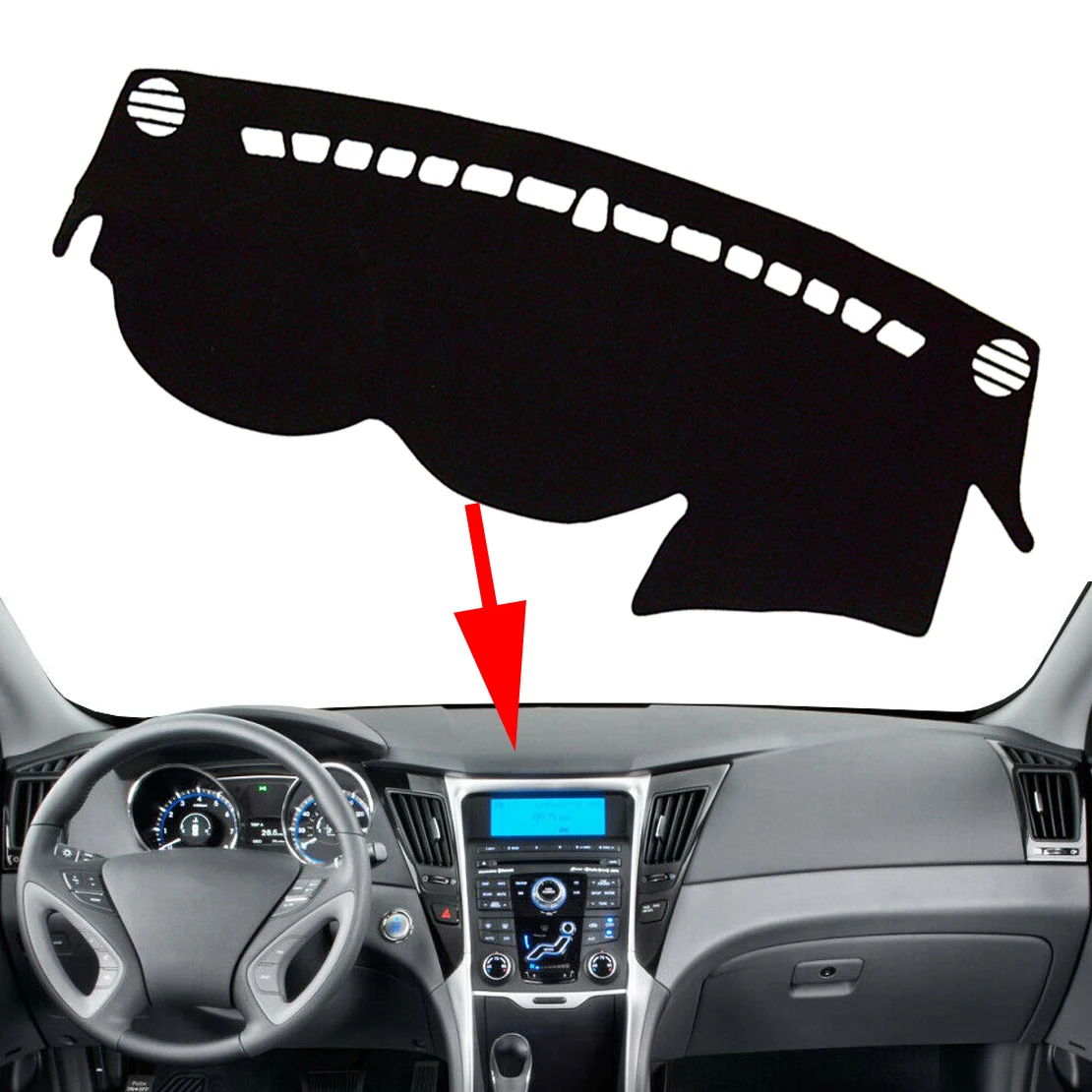 Black Dashboard Cover Pad Dashmat Dash Mat Fit For Hyundai Sonata Hybrid GLS SE Limited 2011 2012 2013 2014 LHD