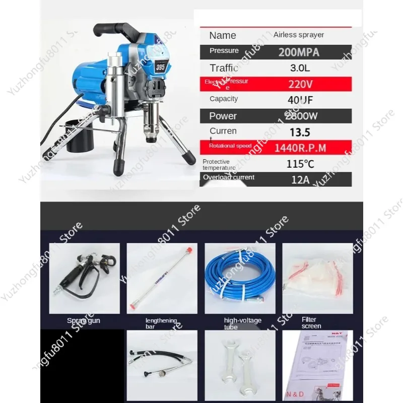 NOWY Profesjonalny Opryskiwacz Bezpowietrzny 3.2L Profesjonalny Pistolet Bezpowietrzny 3500W Opryskiwacz Bezpowietrzny Maszyna do Malowania Natryskowego Narzędzia