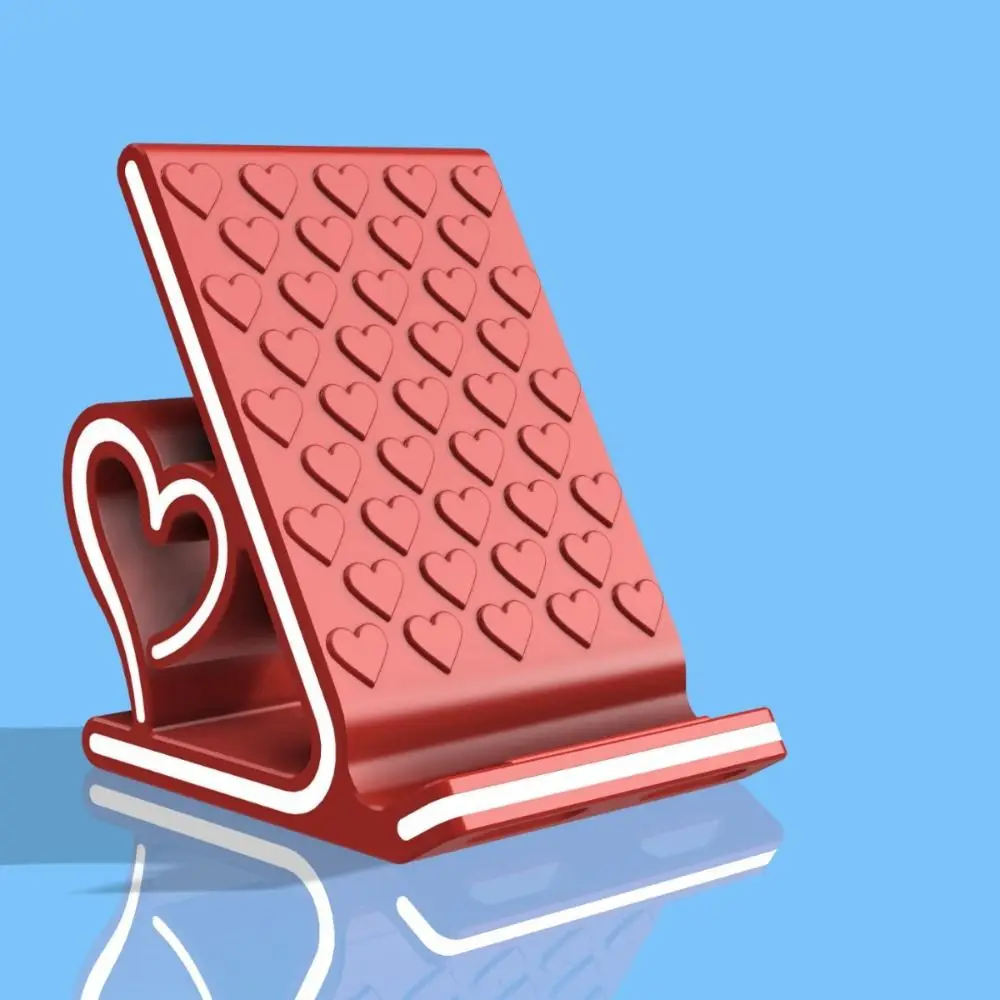 

3D-печатная подставка для телефона в форме сердца, креативный держатель для смартфонов в стиле Kawaii, романтичный противоскользящий настольный держатель для мобильного телефона