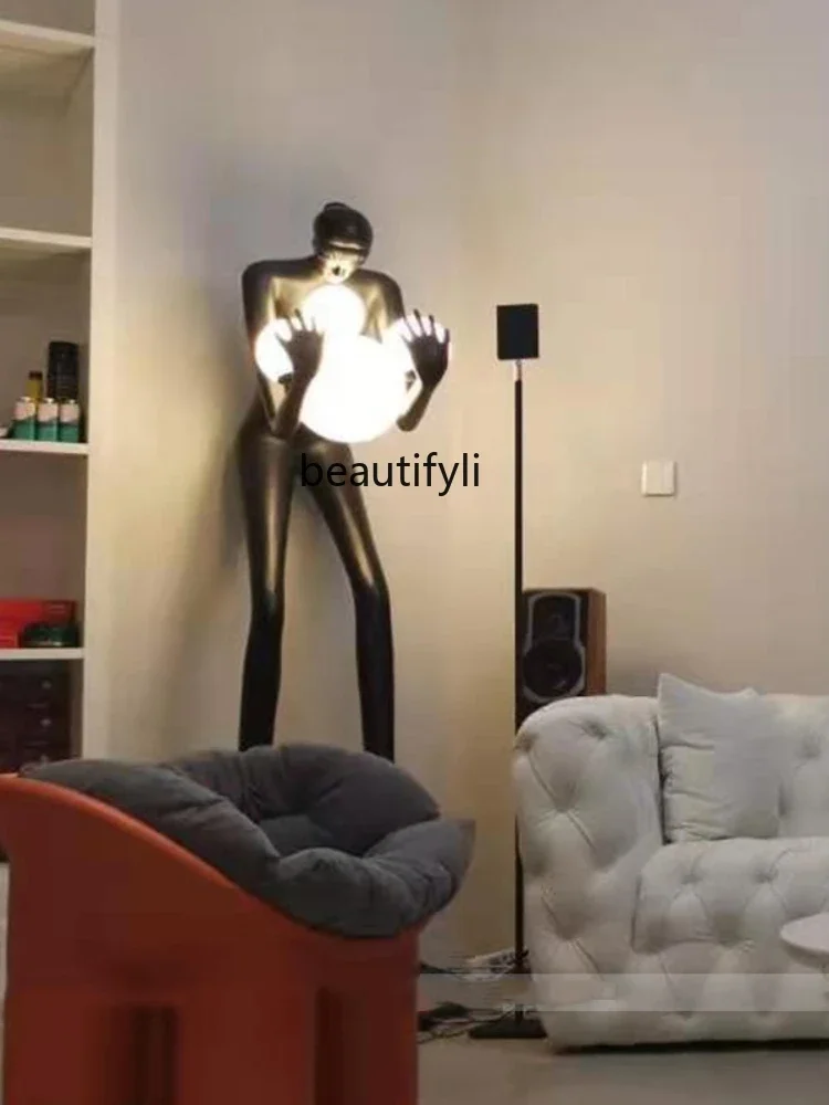 LBX Humanoid Art Sculpture Floor Lamp Home Exhibition Hall Villa Window Artwork Large Ornaments