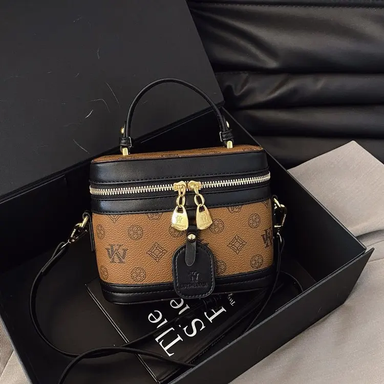 

2026 New Women's Vintage Print Box Bag, Square Shoulder Bag, Adjustable Crossbody Purse, Elegant Purse for Daily Use