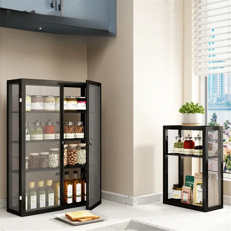 #Nordic Style Wall Mounted Kitchen Cabinet Multi-Tier Space Saver Oil Fume Prevention Organizer Household Storage Solution