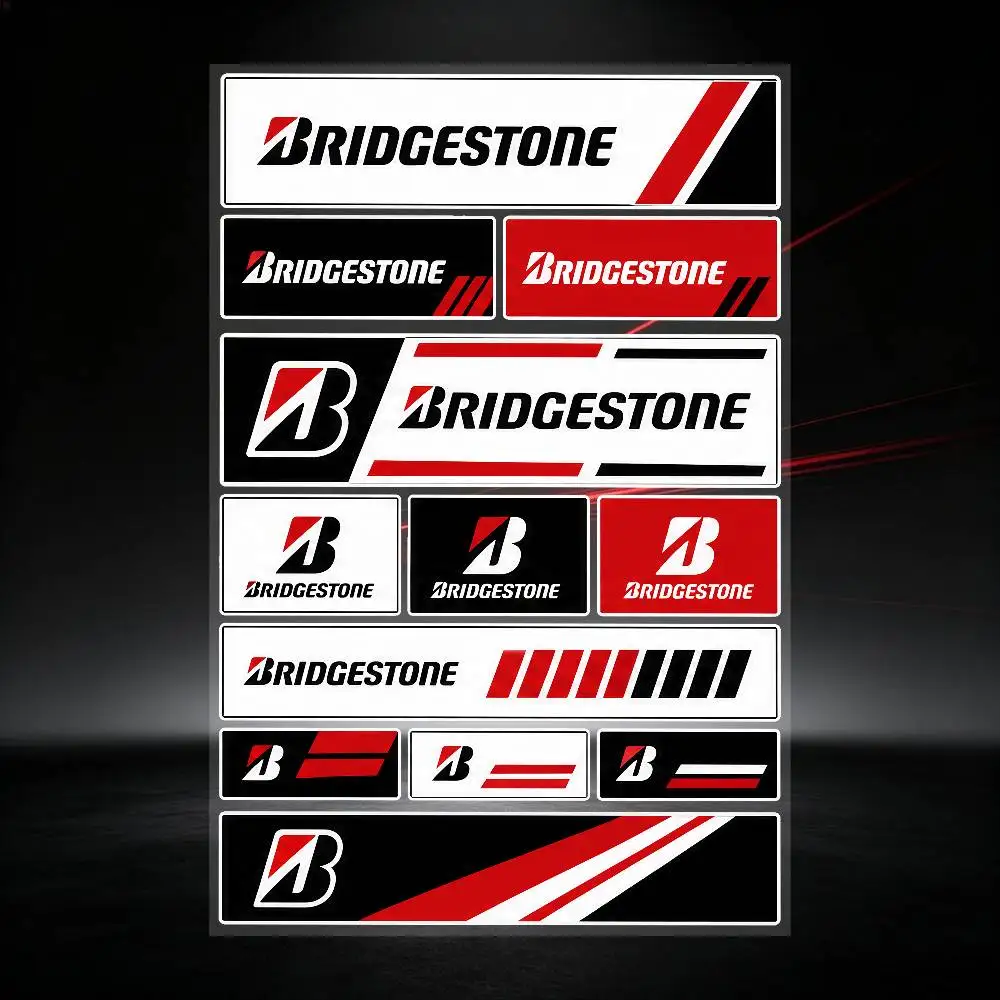 for Bridgestone Multi Scene Waterproof Reflective Scratch Cover Stickers Fit Auto Motorcycle Helmet Refrigerator
