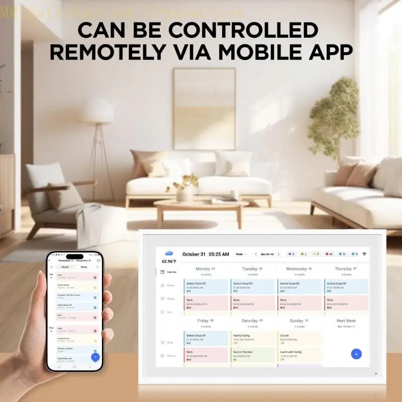 Axyb Digital Family Center 15.6 في WiFi التقويم صورة عرض وجبة مخطط وضع السكون