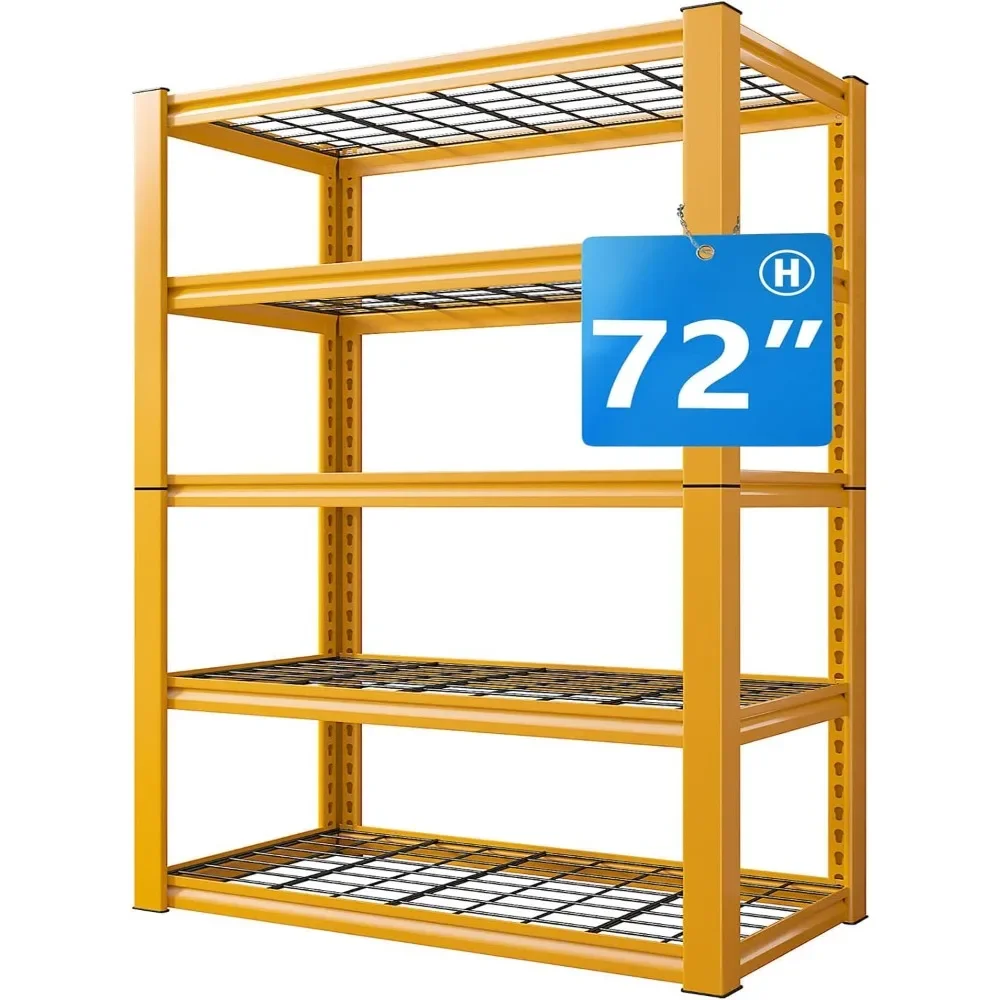 

%a 72" H Garage Shelving Heavy Duty 2000LBS,Adjustable Garage Storage Shelves Metal Shelving Unit for Garage 5-Tier Shelves