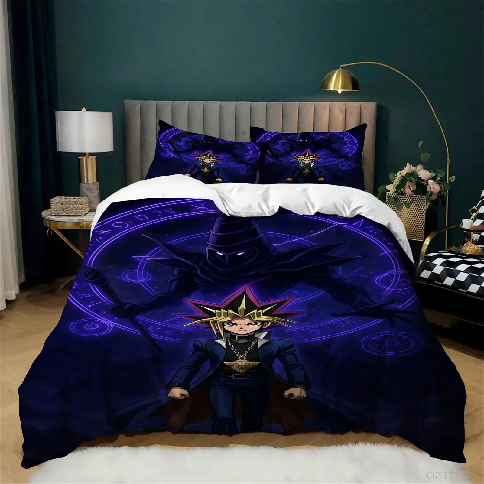 

Всесезонный Yu-Gi-Oh! Комплект постельного белья: легкий пододеяльник, ультрамягкий, 3 предмета, классический 3D-узор, для детей