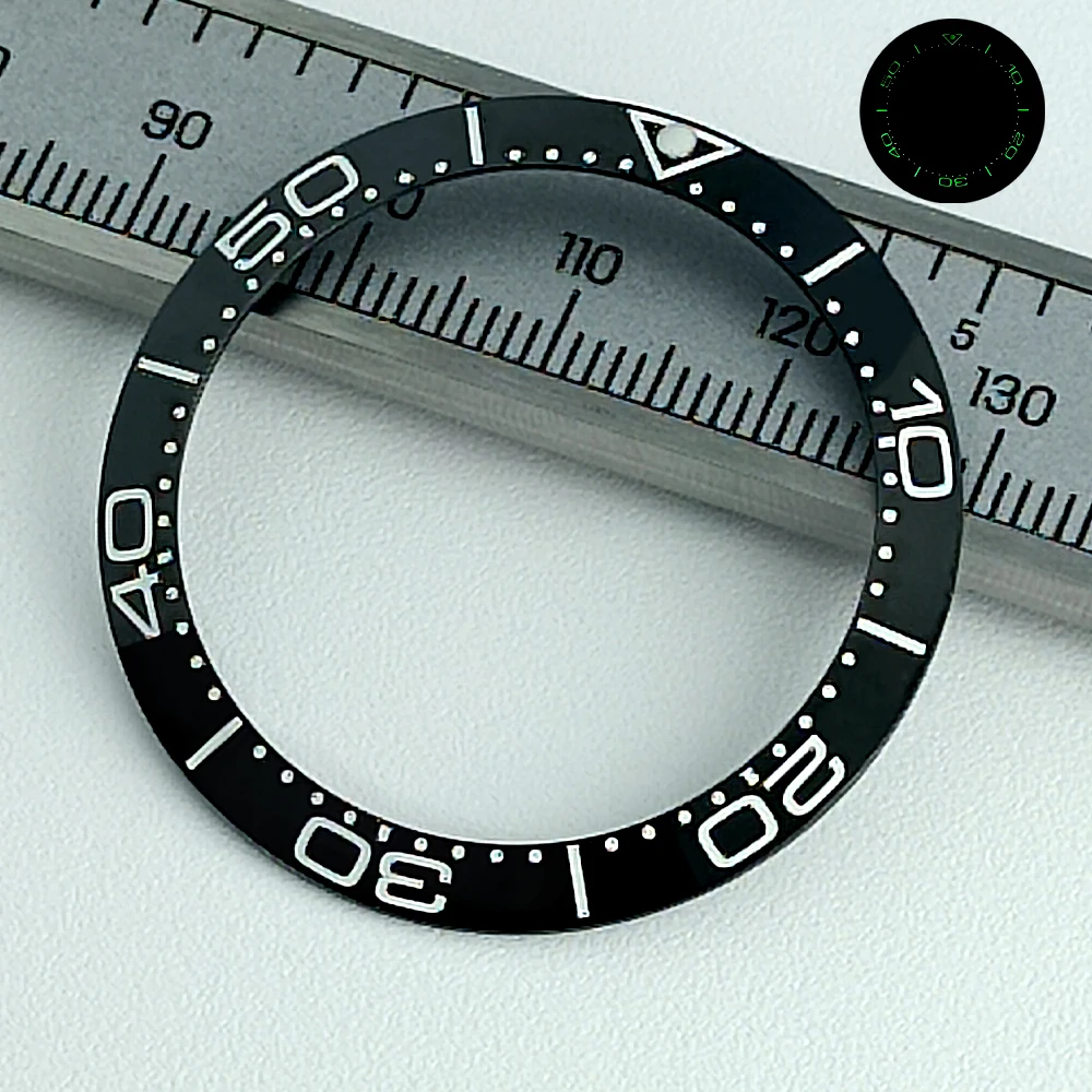 Поклонный 38 мм * 30,7 мм керамический безель, часы для дайвинга, подходит для мужских часов 40 мм, замена циферблата, безель, вставки, часть часов