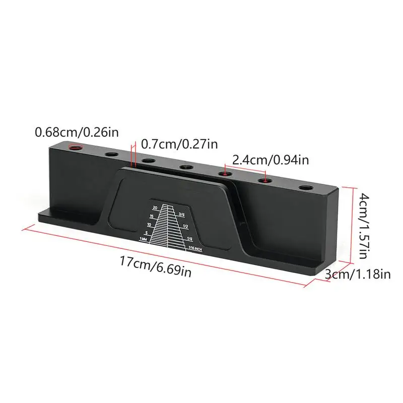 เจาะบิตเก็บ 6.35 มม.เจาะ Finishing ผู้ถือ 7-Hole Milling CUTTER Case เจาะแม่เหล็ก Bit Display Rack อลูมิเนียมสําหรับ