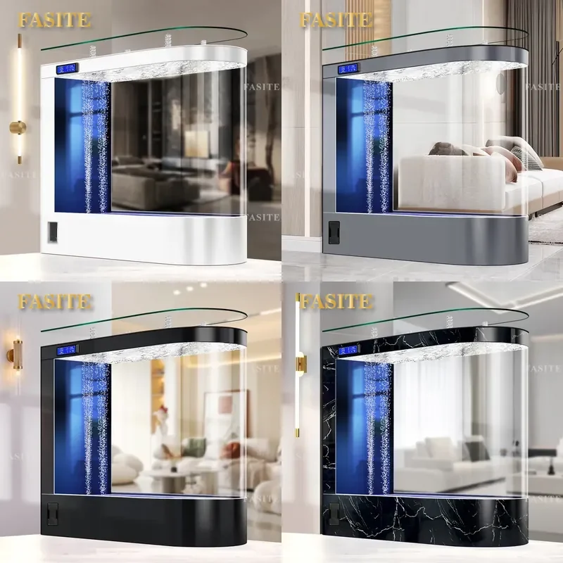 For Large Floor Glass Aquarium Bullet Fish Tank Living Room Partition Side Circulation Filter 2026 New Home Decor