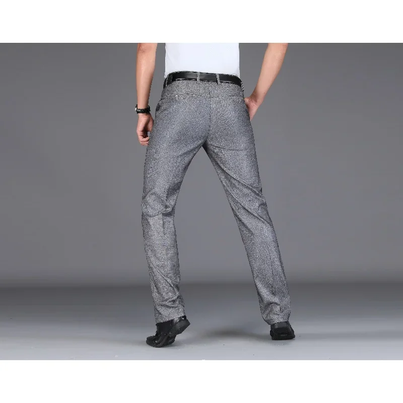 Summer casual pants for men's business and office formal wear, loose and solid color high-end oversized straight leg suit pants