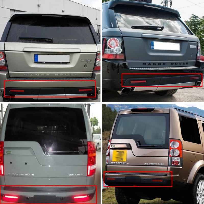 2 قطعة LED المصد الخلفي عاكس أضواء الذيل مصابيح الفرامل لاند روفر رينج روفر سبورت L320 ديسكفري LR3 LR4 اكسسوارات السيارات #6