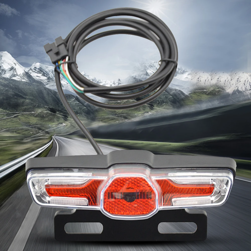 

LED Ebike Brake Rear Light High-Brightness Steering Light Energy Saving Easy Installation for 36V 48V Electric Bike
