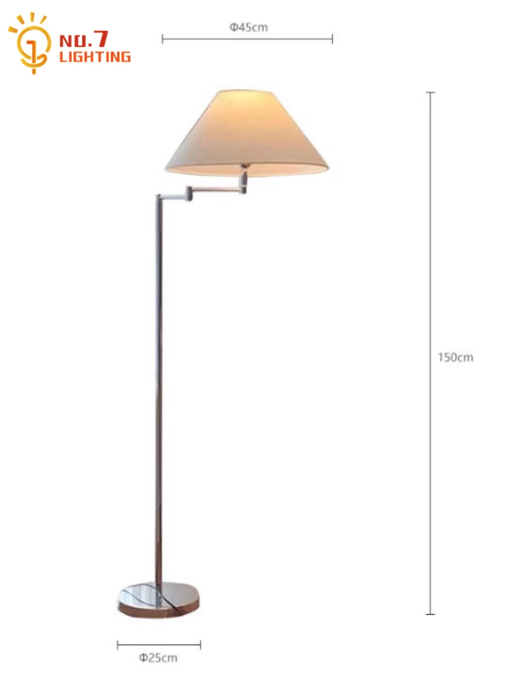 Japanese Korean Minimalist Cream Rocker Arm Floor Lamp LED E27 Modern Light Fixtures Living Room Bedroom Study Reading Store Bar