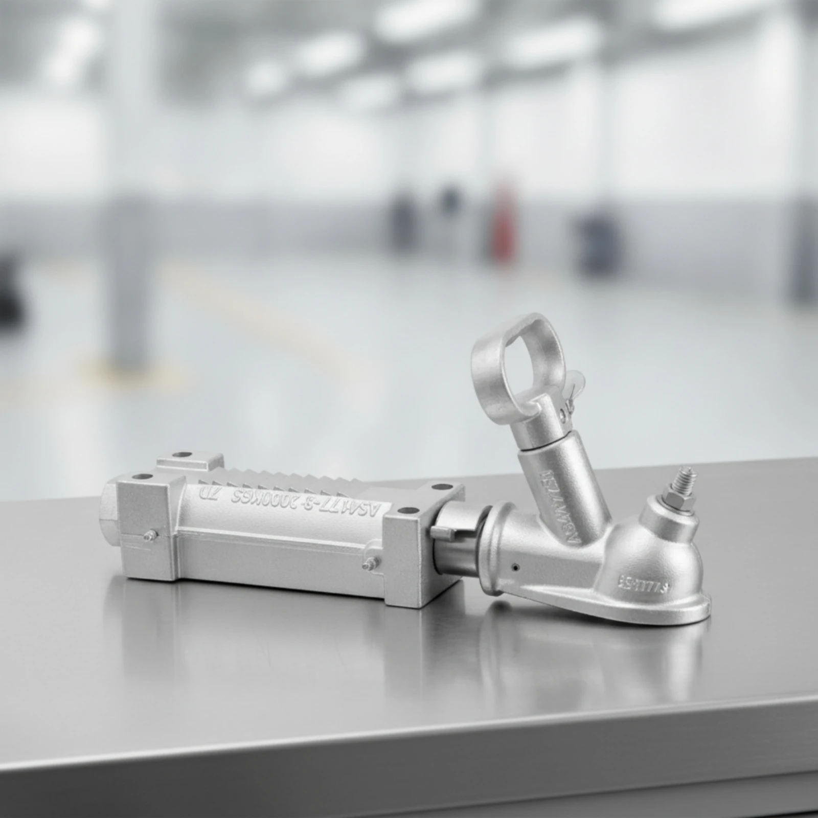 Trailer Connector with Locking Lever Silver-Finished Trailer Hitch Coupler Hardware Rigid