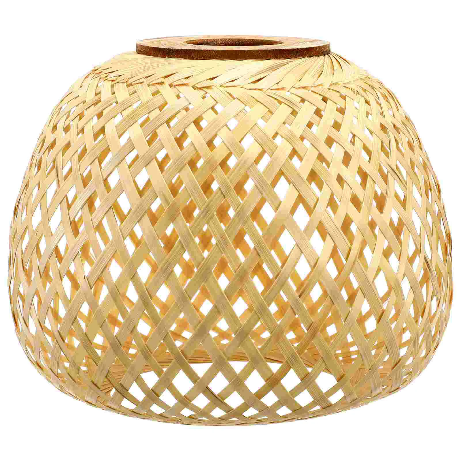 

Bamboo Lampshade Bedroom Ceiling Light Lampshades Decor Bulb Office Cover Weaving Woven Accessory