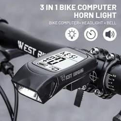 3 in 1 mountain road bicycle meter light horn anti-glare cycling headlight multifunctional equipment