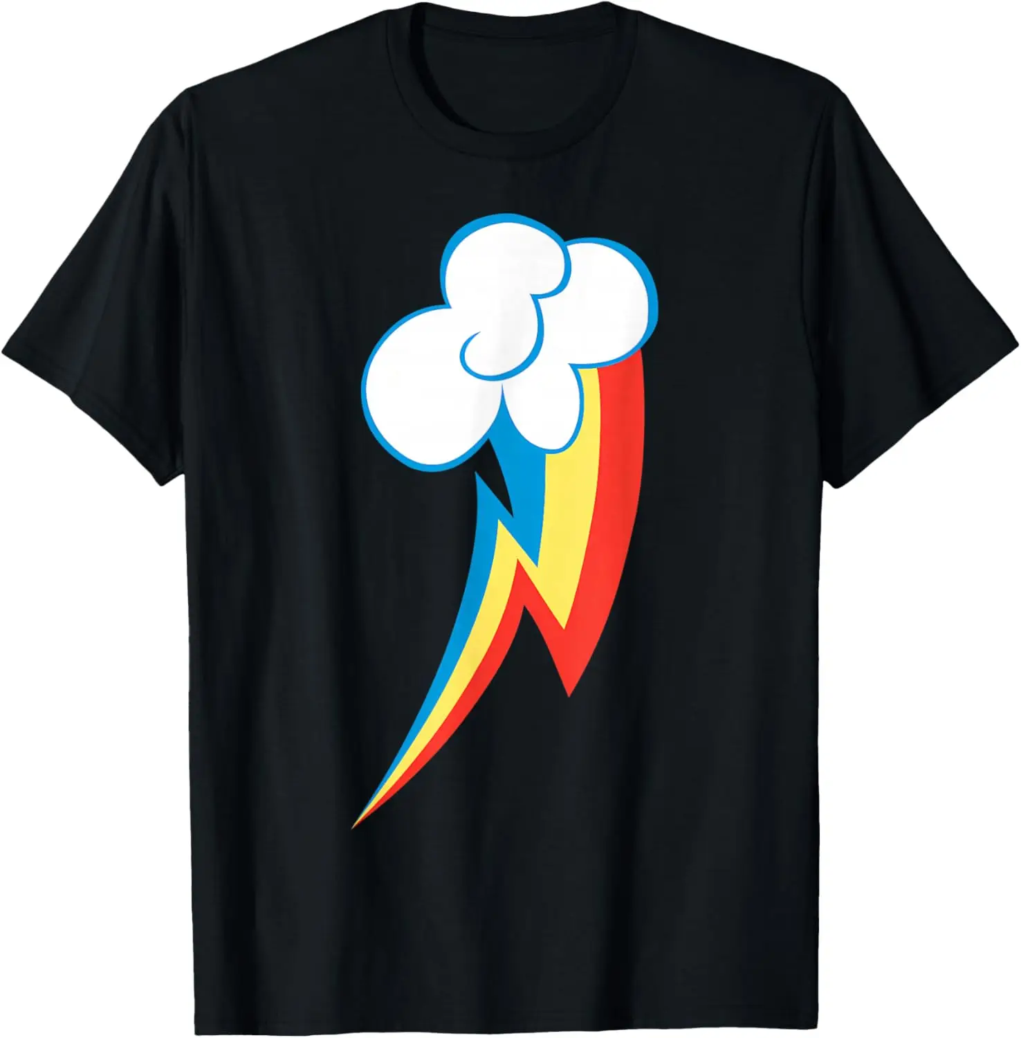 Rainbow Lightning Cloud Graphic Tee Breathable Cotton Short Sleeve T-Shirt Daily Wear