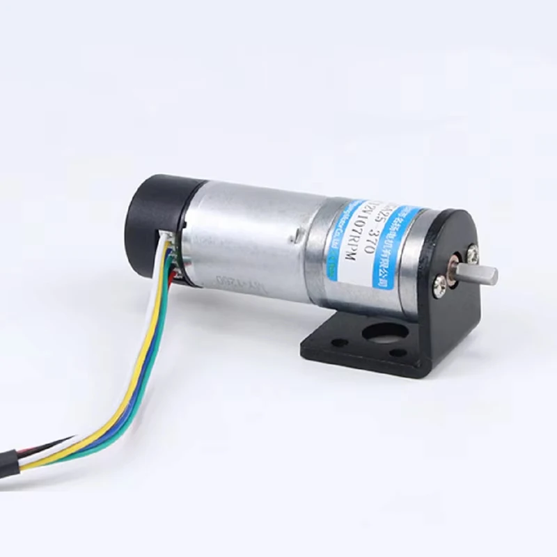 Moteur à engrenages cc avec encodeur 6v/12v/24v, vitesse réglable, régulation de vitesse CW CCW, petit moteur à corps à couple élevé JGA25-370B