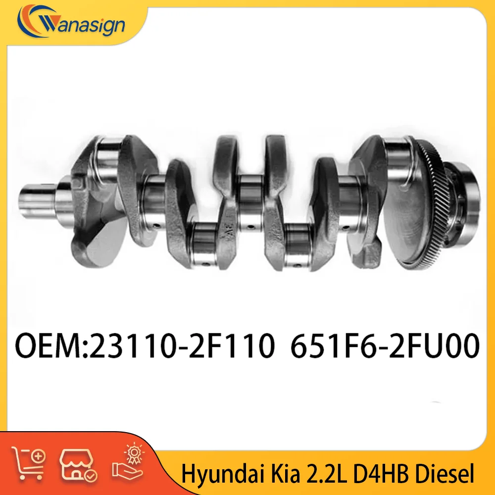 AUTO ENGINE PARTS Crankshaft Fit For HYUNDAI KIA 2.2L 2.2T L4 16V DOHC 2.2 L T Diesel CRDI All-wheel Drive AWD 4X4 2009-2024