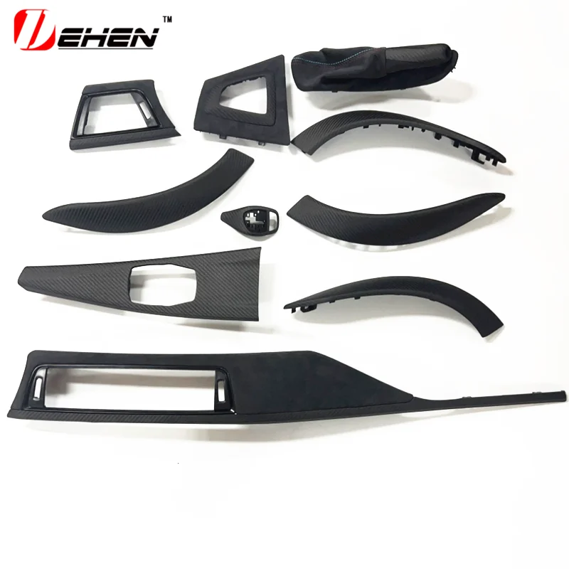 

10pc Real Dry Wet Carbon for BMW 3 4 Series F30 F32 F34 F36 Alcantar Real Carbon Fiber Interior Parts Dashboard Decorative Cover