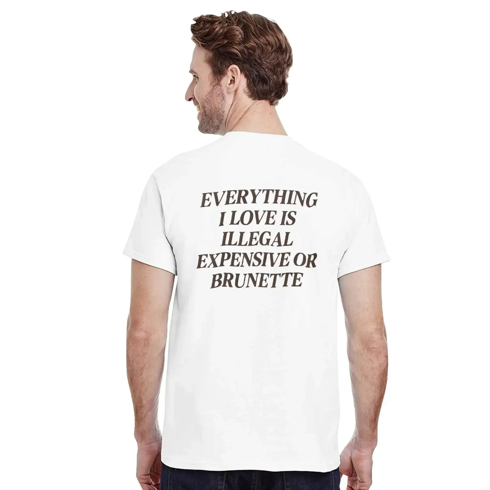 Everything I Love Is Expensive Illegal or Brunette T Shirt Sarcastic Statement Cotton vintage Washed Slightly graphic