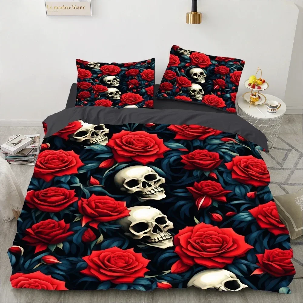 

Pink Roses Duvet Cover Set Queen Size King Full 3D Print Bedding Sets Flower Pillowcase QuiltComforter Cover Sets