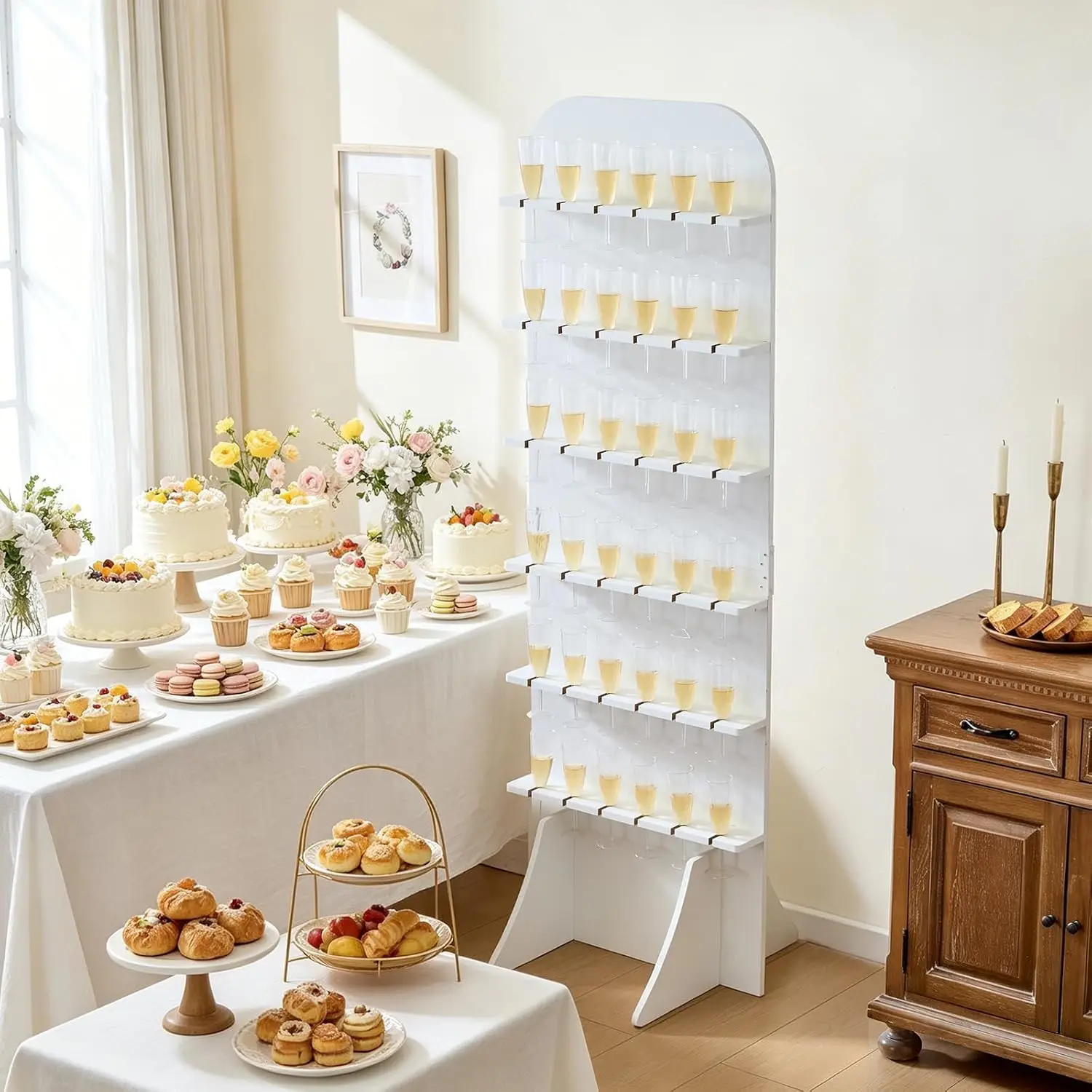 5.9ft Champagne Flute Wall 6 Tier Wall Holder